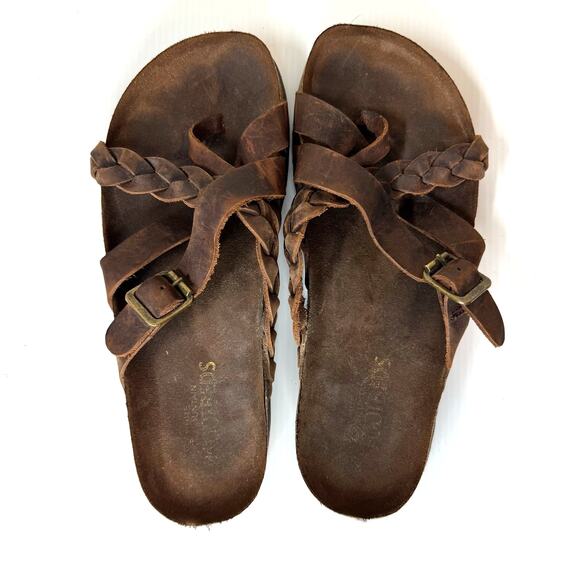 WHITE MOUNTAIN Footbeds Sandals Size 9 Leather Hippie Boho Summer Festival Braid - Picture 3 of 10
